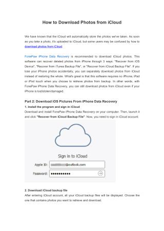 How to Download Photos from iCloud