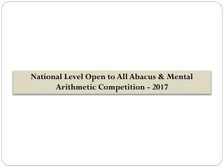 National Level Open to All Abacus & Mental Arithmetic Competition - 2017