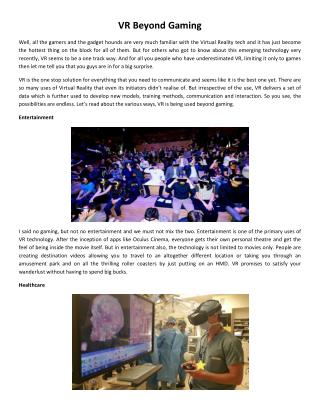 VR Beyond Gaming