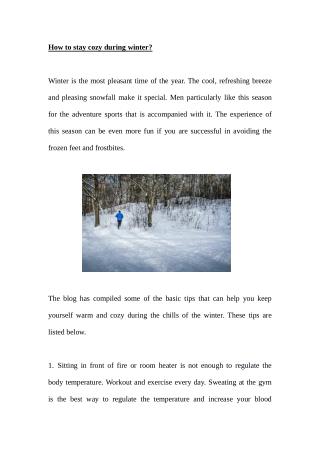 How to stay Cozy during Winter?