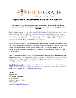High Grade Construction Launch New Website