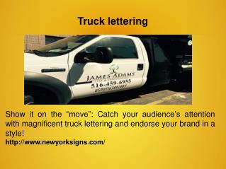 Truck lettering