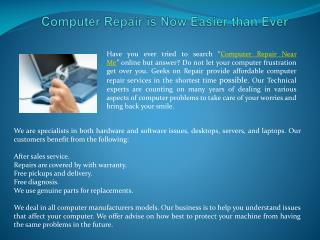 Computer Repair is Now Easier than Ever