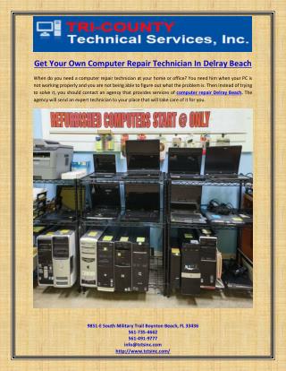 Get Your Own Computer Repair Technician In Delray Beach