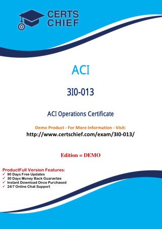 3I0-013 Latest Certification Practice Test