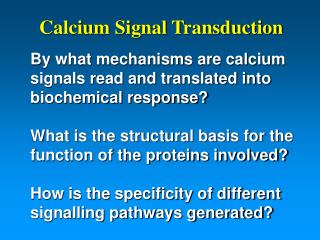 Calcium Signal Transduction