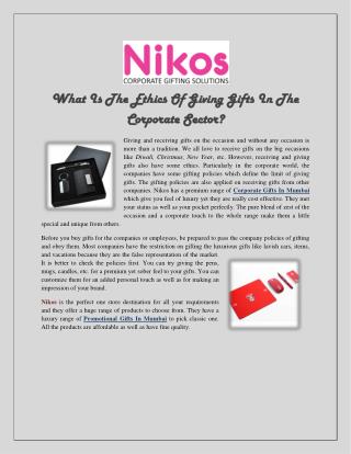 What Is The Ethics Of Giving Gifts In The Corporate Sector