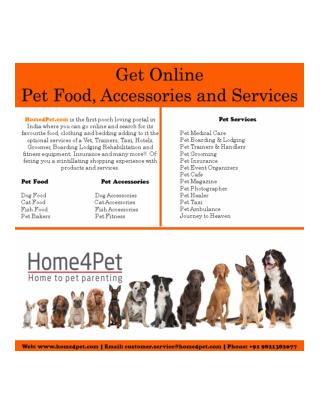 Pet Food, Accessories and Services @ home4pet