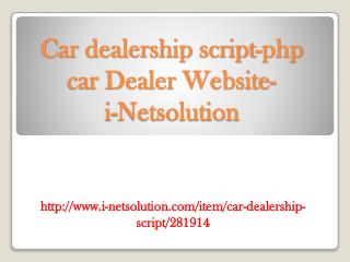 Car dealership script-php car Dealer Website-i-Netsolution