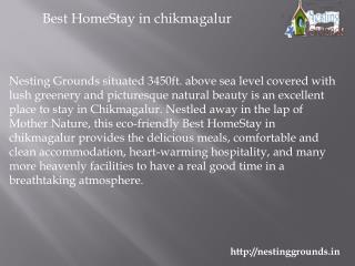 Best HomeStay in chikmagalur