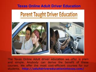 Texas Parent Taught Driver ed