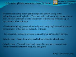 Hydraulic cylinder manufacturers in Delhi