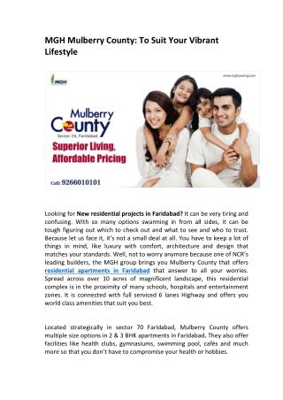 MGH Mulberry County: To Suit Your Vibrant Lifestyle