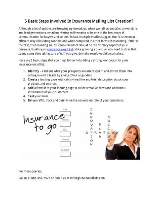 5 Basic Steps Involved In Insurance Mailing List Creation?