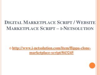 Digital Marketplace Script / Website Marketplace Script – i-Netsolution