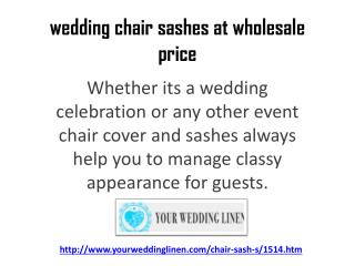 wedding chair sashes at wholesale price