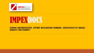 ImpexDocs offers specially tailored services for export documentation process