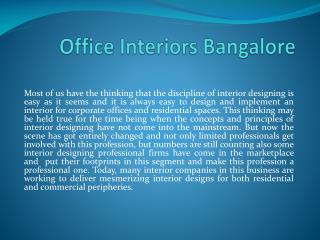 Office Interiors Bangalore