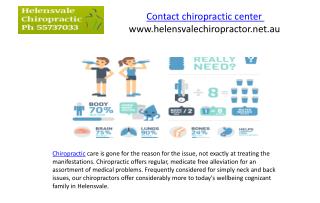 Contact chiropractic center