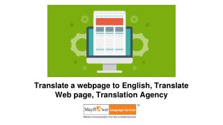 Translate a webpage to English, Translate Web page, Translation Agency