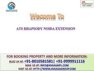 ATS Rhapsody @# 91-9999911116 #@ 3 BHK Flats in Noida