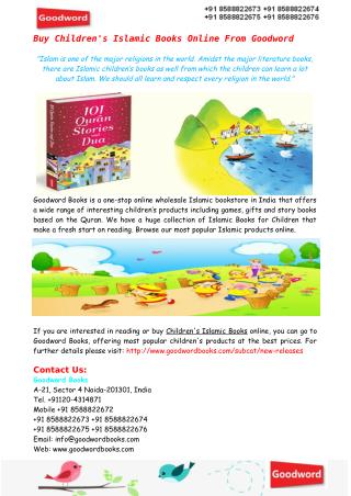 Buy Children's Islamic Books Online From Goodword