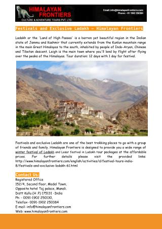 Winter Festival of Ladakh- Losar Festival in Ladakh