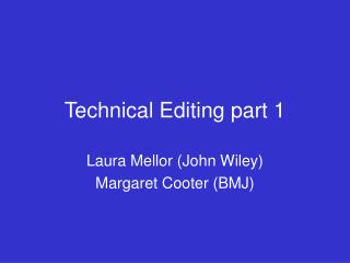 Technical Editing part 1