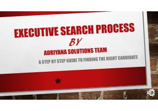 Executive Search Firm Work Process