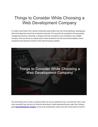 Things to Consider While Choosing a Web Development Company - iMedia Designs