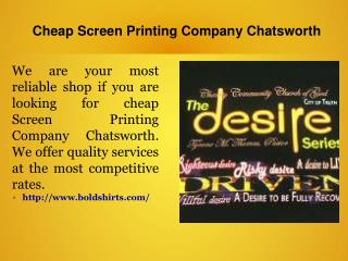 Cheap Screen Printing Company Chatsworth