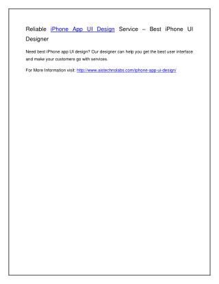 Reliable iPhone App UI Design Service – Best iPhone UI Designer
