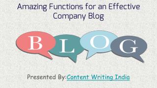 Amazing functions for an effective company blog