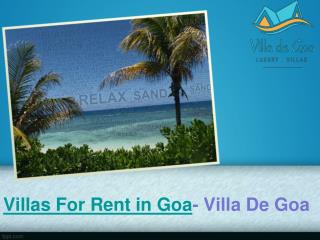 Villas for Rent in Goa - Villa De Goa