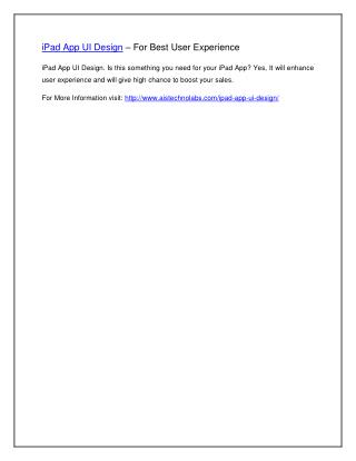 iPad App UI Design – For Best User Experience