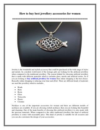 How to buy best jewellery accessories for women