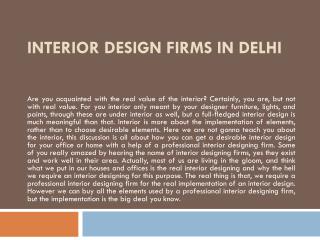 Interior Design Firms in Delhi