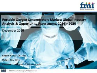 Portable Oxygen Concentrators Market Projected to Be Valued at US$ 2637.7 Mn by 2026 End