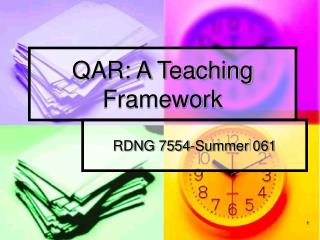 QAR: A Teaching Framework