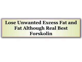 Lose Unwanted Excess Fat and Fat Although Real Best Forskolin