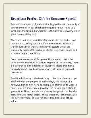 Bracelets: Perfect Gift for Someone Special