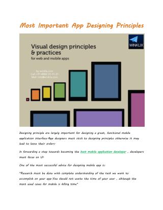 Most Important App Designing Principles