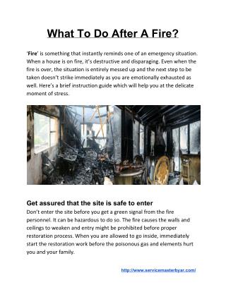 What To Do After A Fire?
