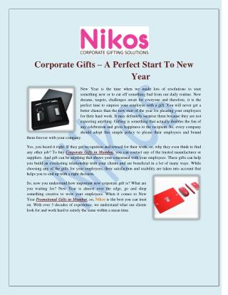 Corporate Gifts–A Perfect Start To New Year