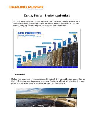 Application of Darling Pumps