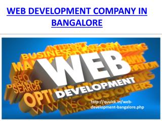 Web Development Company in Bangalore, Website Design India, Quuick