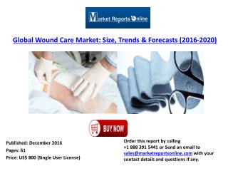 Global Wound Care Market Shares, Strategies, and Forecasts 2016 to 2020