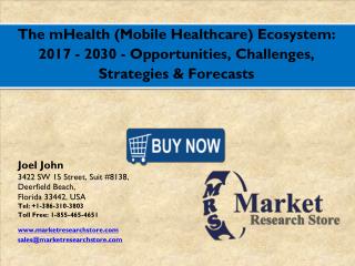 Global mHealth (Mobile Healthcare) Ecosystem Market will grow more than 35% at CAGR till 2017 to 2030 during forecast pe