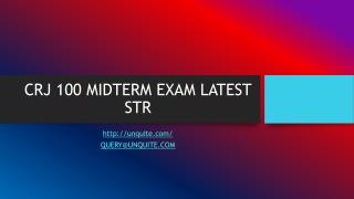 CRJ 100 MIDTERM EXAM LATEST STR