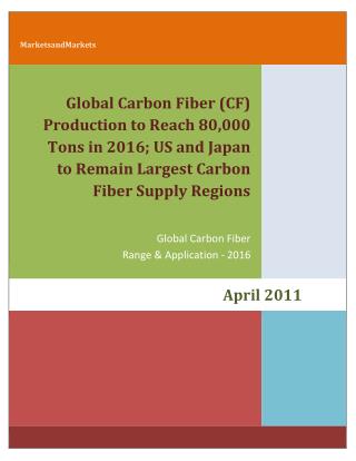 MarketsandMarkets: Global Carbon Fiber (CF) Production to Reach 80,000 Tons in 2016; US and Japan to Remain Largest Carb